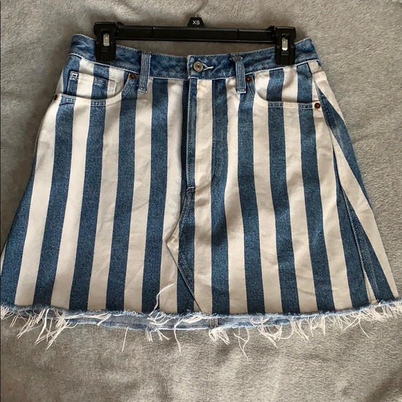striped jean skirt